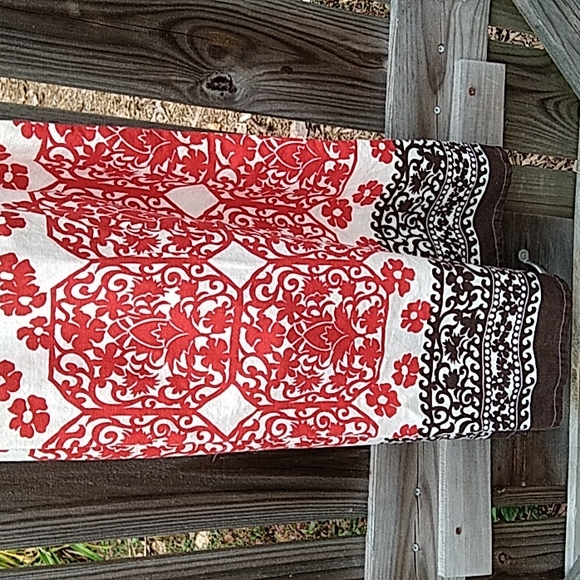 Roxy Sundress sz L adjustable straps,elastic top, Maxi, red/white with black - Picture 2 of 9